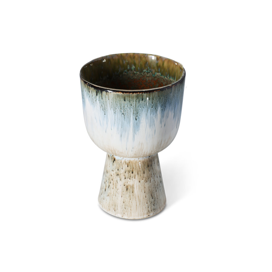 HK LIVING 70S CERAMICS RETRO FLOWER POT GLACIER