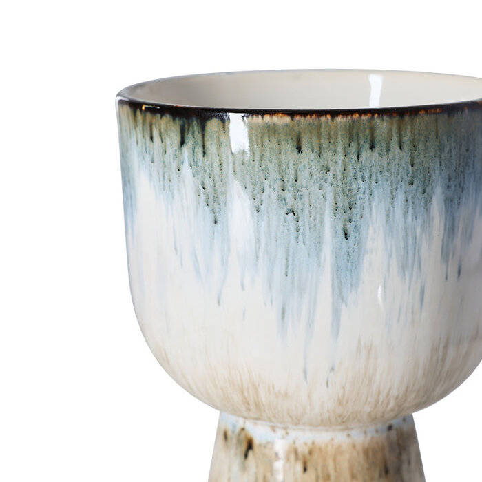 HK LIVING 70S CERAMICS RETRO FLOWER POT GLACIER