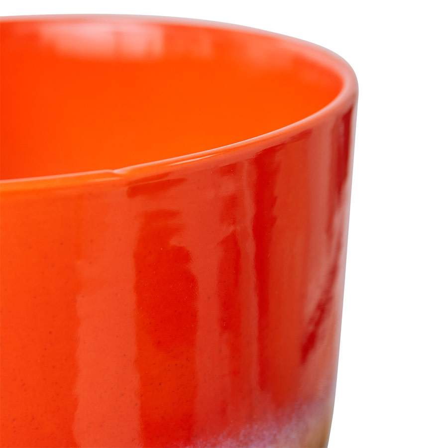 HK LIVING 70S CERAMICS RETRO FLOWER POT CHERRY RED