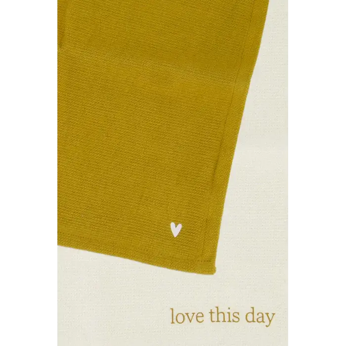 ZUSSS ZUSSS SET VAN 2 VAATDOEKJES LOVE THIS DAY HARTJE WIT / GOUD