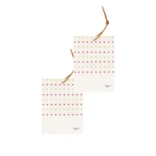 ZUSSS ZUSSS SET VAN 2 GEURZAKJES HARTJES LIEFS WIT / ROOD / OKER
