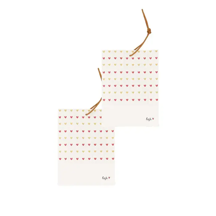 ZUSSS ZUSSS SET VAN 2 GEURZAKJES HARTJES LIEFS WIT / ROOD / OKER