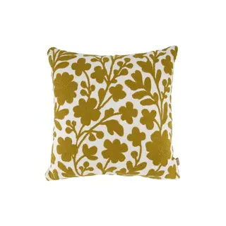 ZUSSS ZUSSS KUSSEN BLOEMEN EMBROIDERY 45X45CM WIT / OKER