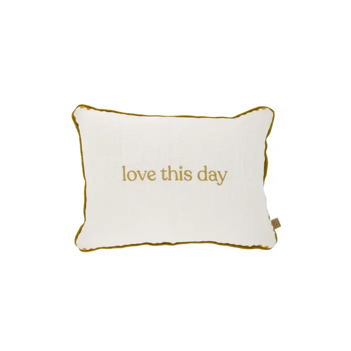 ZUSSS ZUSSS KUSSEN LOVE THIS DAY 35X25CM WIT / GOUD