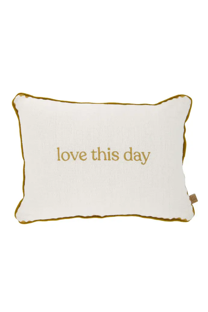 ZUSSS ZUSSS KUSSEN LOVE THIS DAY 35X25CM WIT / GOUD