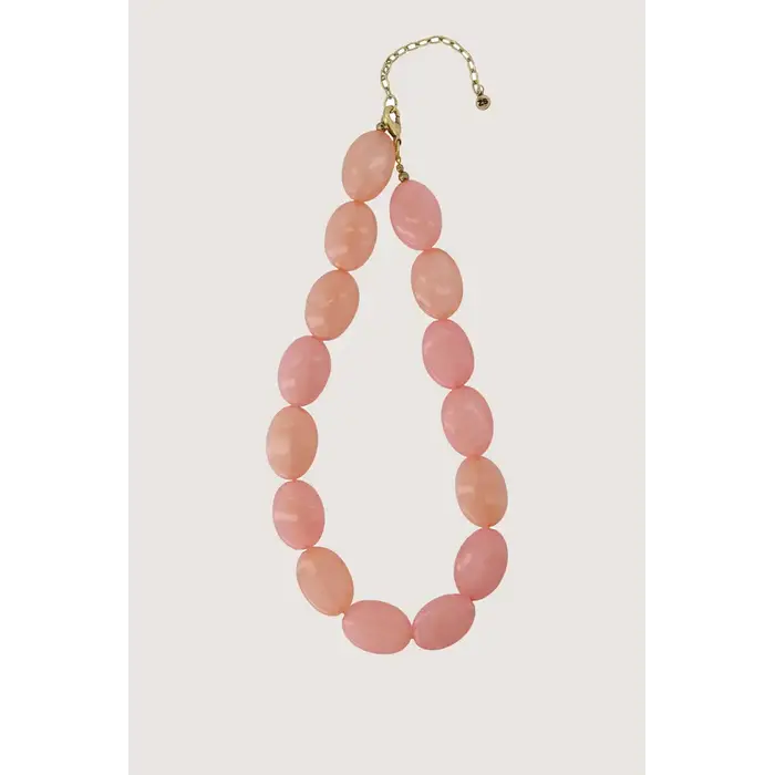 ZUSSS ZUSSS KETTING VAN PLATTE KRALEN CRISPY PINK