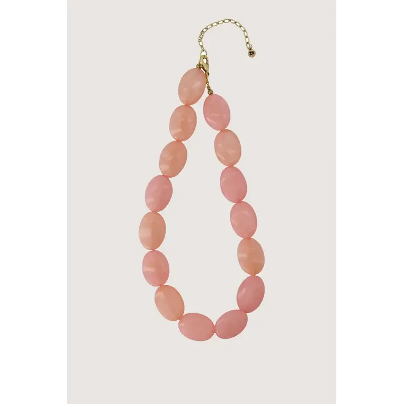 ZUSSS ZUSSS KETTING VAN PLATTE KRALEN CRISPY PINK