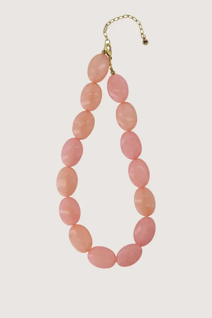 ZUSSS ZUSSS KETTING VAN PLATTE KRALEN CRISPY PINK