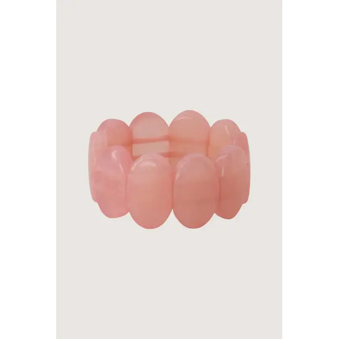 ZUSSS ZUSSS ARMBAND VAN KRALEN ELASTIEK CRISPY PINK