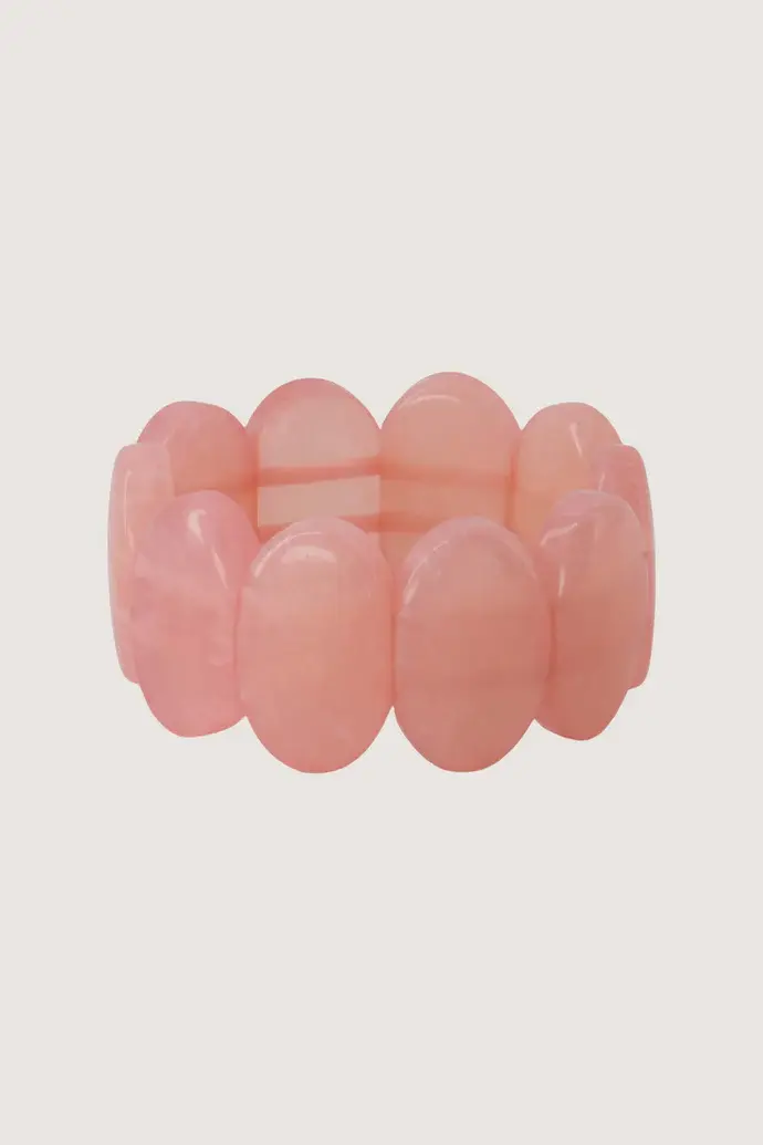 ZUSSS ZUSSS ARMBAND VAN KRALEN ELASTIEK CRISPY PINK