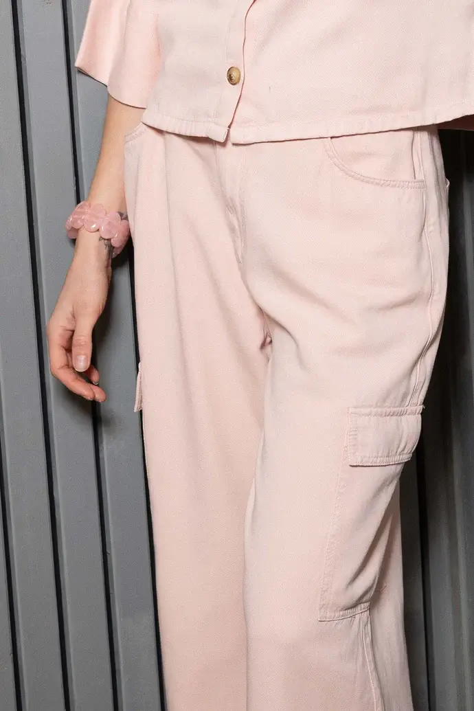 ZUSSS ZUSSS ARMBAND VAN KRALEN ELASTIEK CRISPY PINK