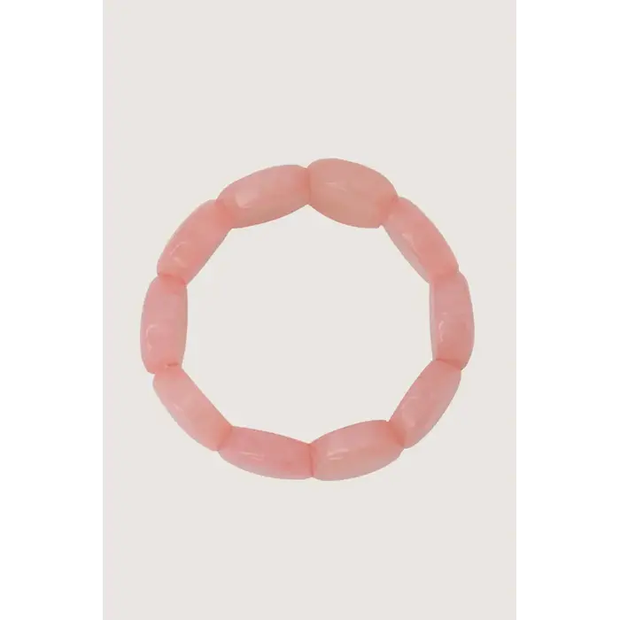 ZUSSS ZUSSS ARMBAND VAN KRALEN ELASTIEK CRISPY PINK