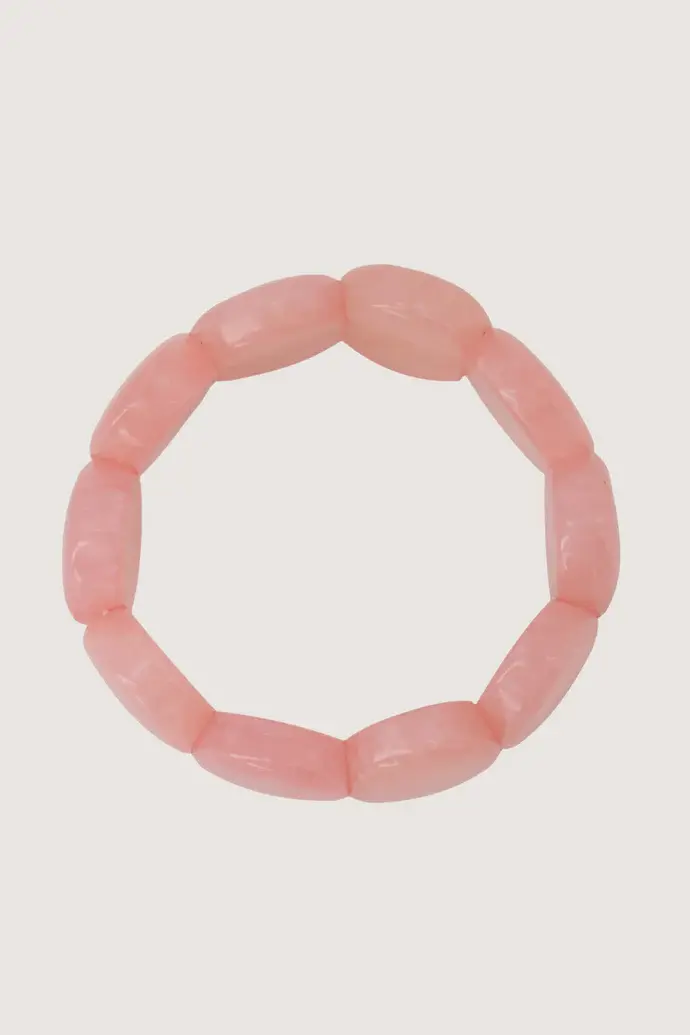 ZUSSS ZUSSS ARMBAND VAN KRALEN ELASTIEK CRISPY PINK