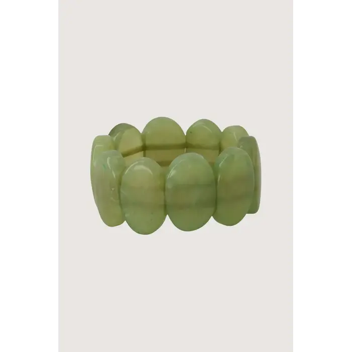 ZUSSS ZUSSS ARMBAND VAN KRALEN ELASTIEK OLIVE GREEN