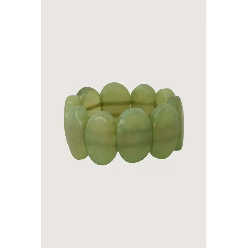 ZUSSS ZUSSS ARMBAND VAN KRALEN ELASTIEK OLIVE GREEN