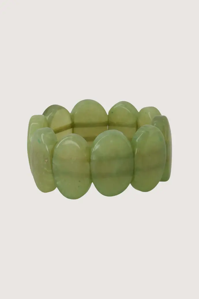 ZUSSS ZUSSS ARMBAND VAN KRALEN ELASTIEK OLIVE GREEN