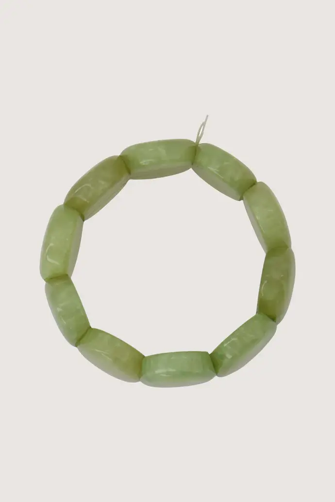 ZUSSS ZUSSS ARMBAND VAN KRALEN ELASTIEK OLIVE GREEN