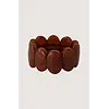 ZUSSS ARMBAND VAN KRALEN ELASTIEK MID BROWN