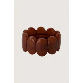 ZUSSS ZUSSS ARMBAND VAN KRALEN ELASTIEK MID BROWN