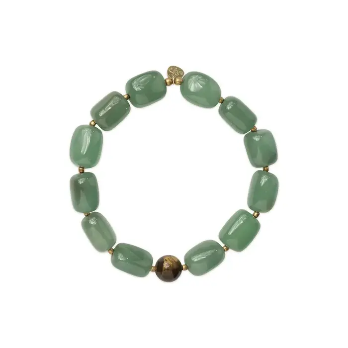 A BEAUTIFUL STORY BS WANDER AVENTURINE TIGER EYE BRACELET