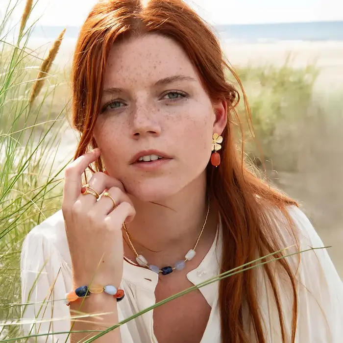 A BEAUTIFUL STORY BS WORTHY BLUE LACE CITRINE LAPIS CARNELIAN BRACELET