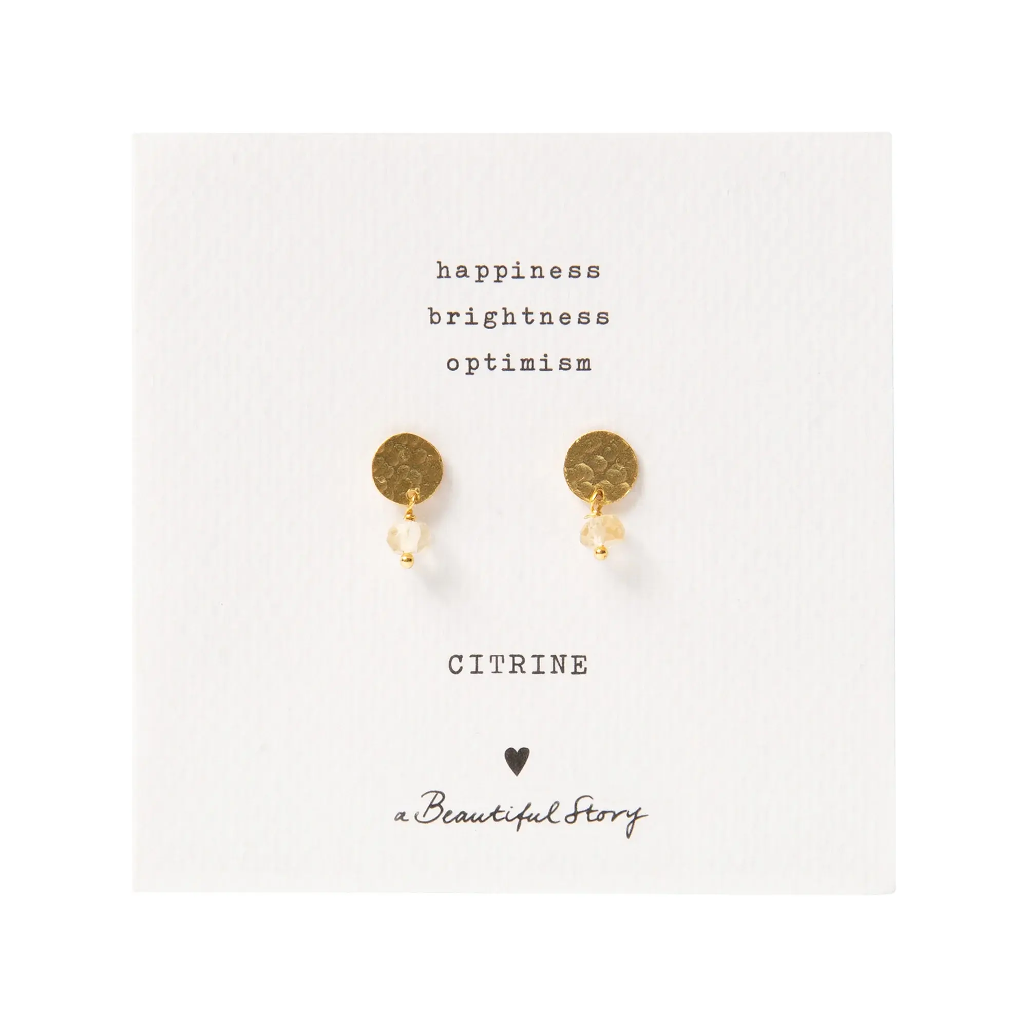 A BEAUTIFUL STORY BS MINI COIN CITRINE EARRINGS