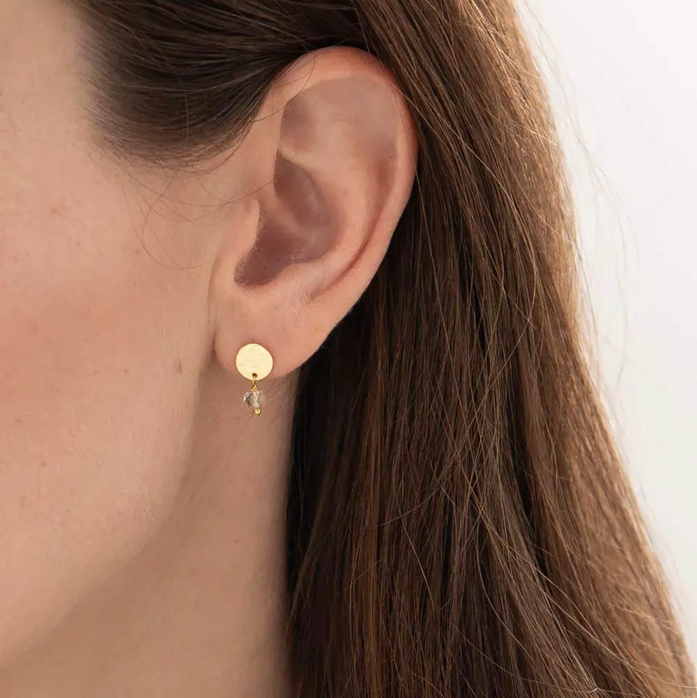 A BEAUTIFUL STORY BS MINI COIN CITRINE EARRINGS