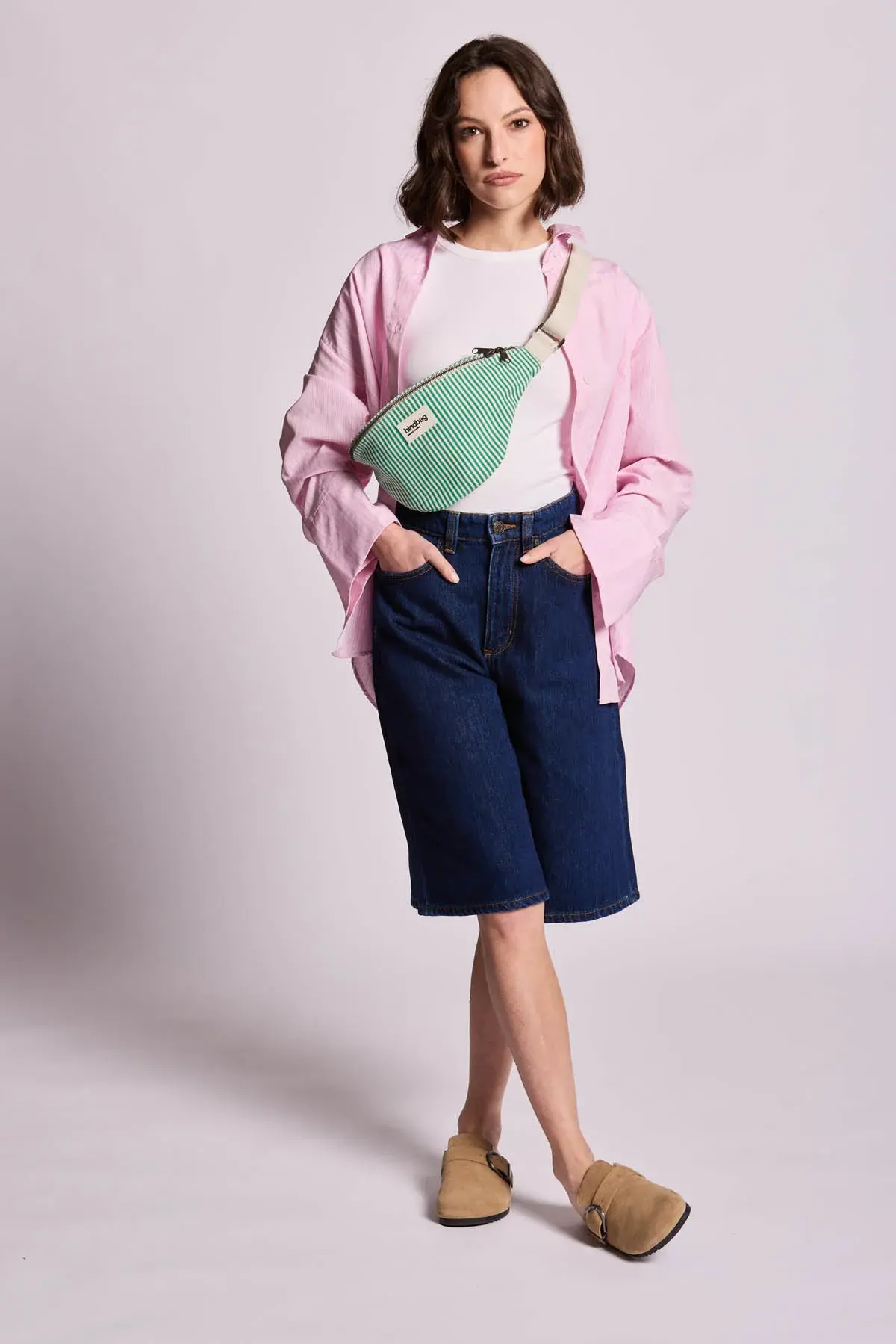 HINDBAG HINDBAG OLIVIA THIN GREEN STRIPES