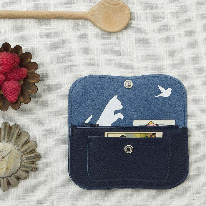 KEECIE KEECIE WALLET CAT CHASE SMALL INK BLUE