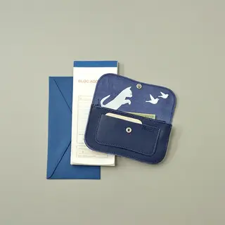 KEECIE KEECIE WALLET CAT CHASE MEDIUM INK BLUE