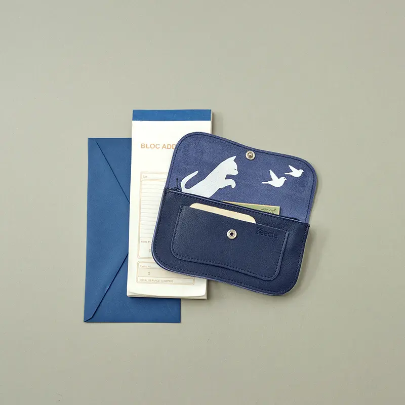 KEECIE KEECIE WALLET CAT CHASE MEDIUM INK BLUE