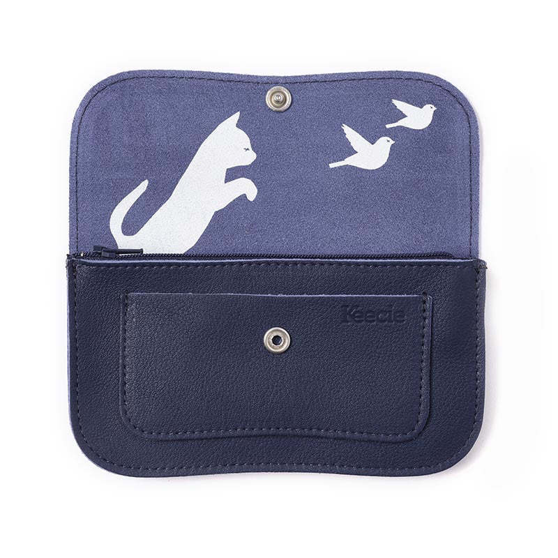 KEECIE KEECIE WALLET CAT CHASE MEDIUM INK BLUE