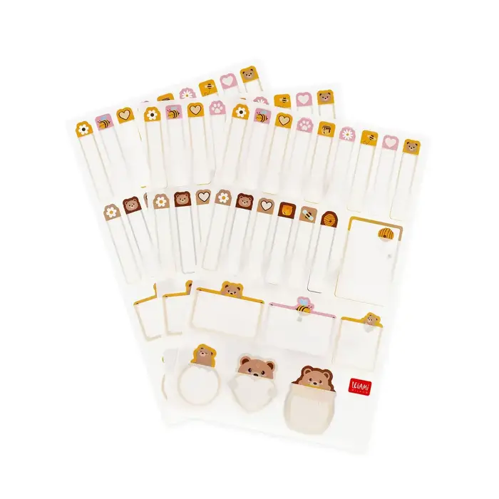 LEGAMI LEGAMI MY NAME IS ... SET OF 66 ADHESIVE LABELS TEDDY BEAR