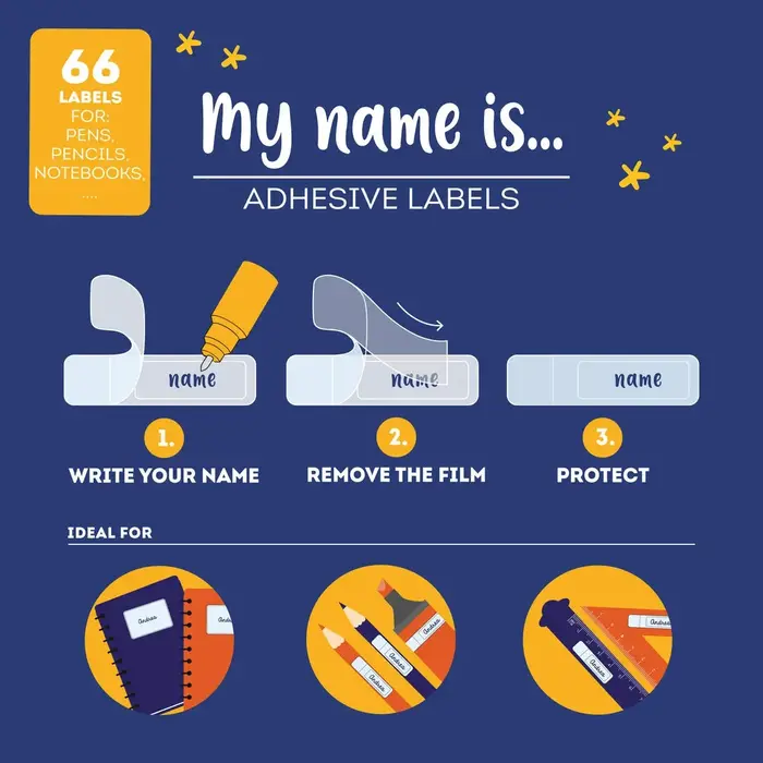 LEGAMI LEGAMI MY NAME IS ... SET OF 66 ADHESIVE LABELS SPACE