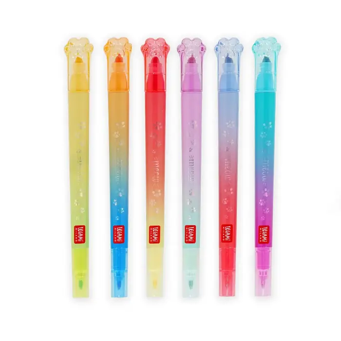 LEGAMI LEGAMI MEOW 6 DUAL-TIP HIGHLIGHTERS KITTY