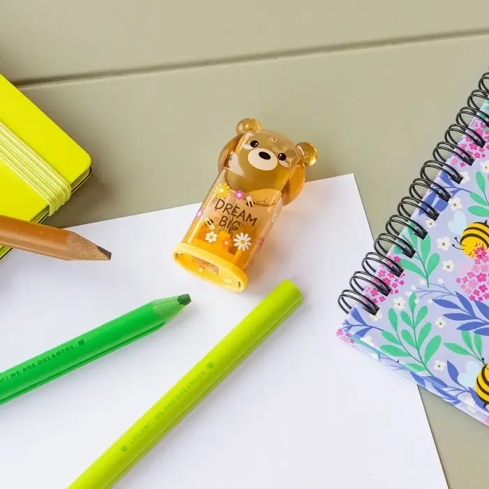 LEGAMI LEGAMI PENCIL SHARPENER W/CONT. TEDDY BEAR