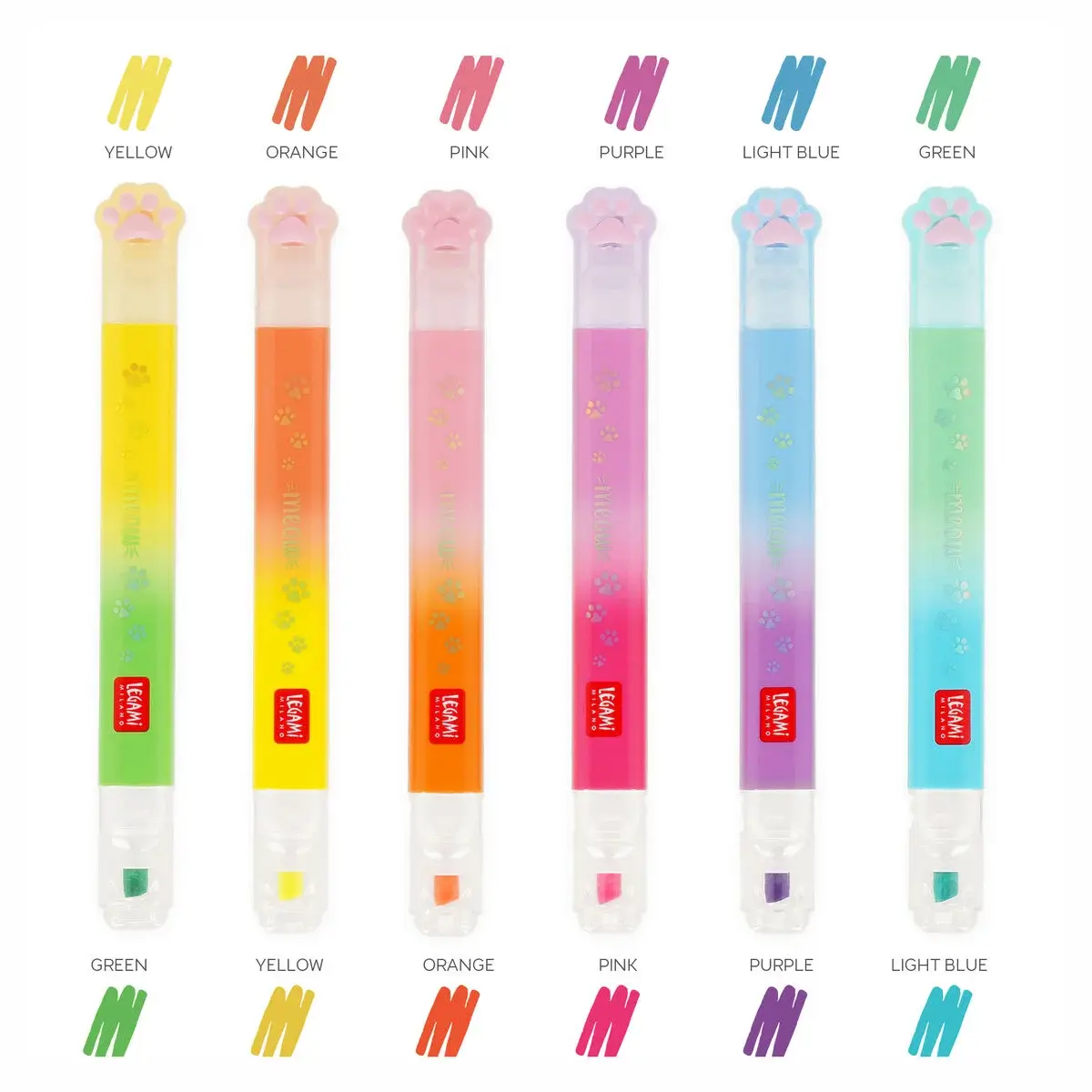 LEGAMI LEGAMI MEOW 6 DUAL-TIP HIGHLIGHTERS KITTY