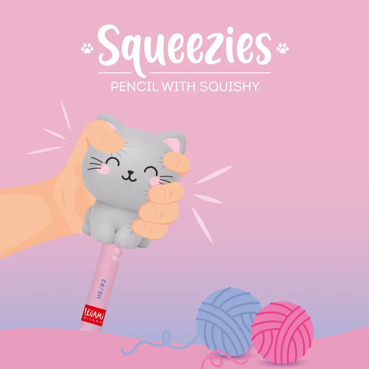 LEGAMI LEGAMI SQUEEZIES PENCIL WITH SQUISHY KITTY
