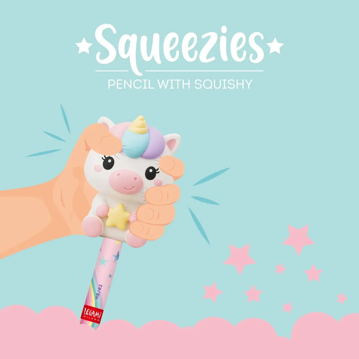 LEGAMI LEGAMI SQUEEZIES PENCIL WITH SQUISHY UNICORN