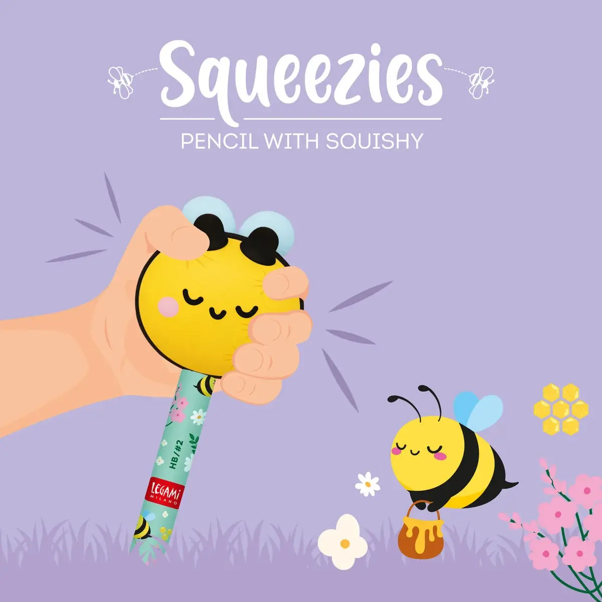 LEGAMI LEGAMI SQUEEZIES PENCIL WITH SQUISHY BEE