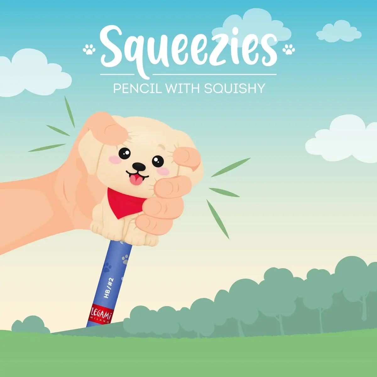 LEGAMI LEGAMI SQUEEZIES PENCIL WITH SQUISHY GOLDEN RETRIEVER
