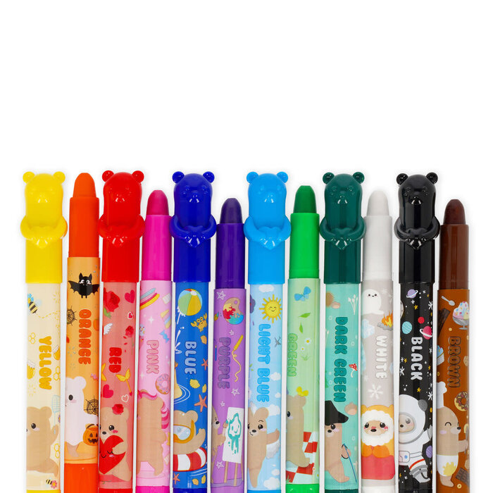LEGAMI LEGAMI TEDDY FRIENDS 12 TWISTABLE WAX CRAYONS