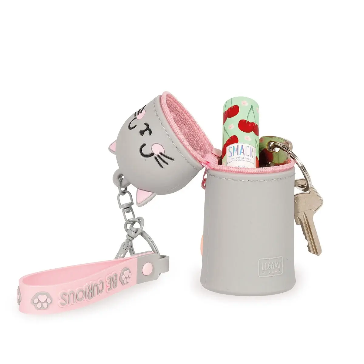 LEGAMI LEGAMI MINI KAWAII COIN PURSE W/ KEY RING KITTY