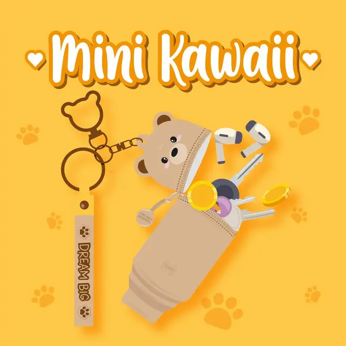 LEGAMI LEGAMI MINI KAWAII COIN PURSE W/ KEY RING TEDDY
