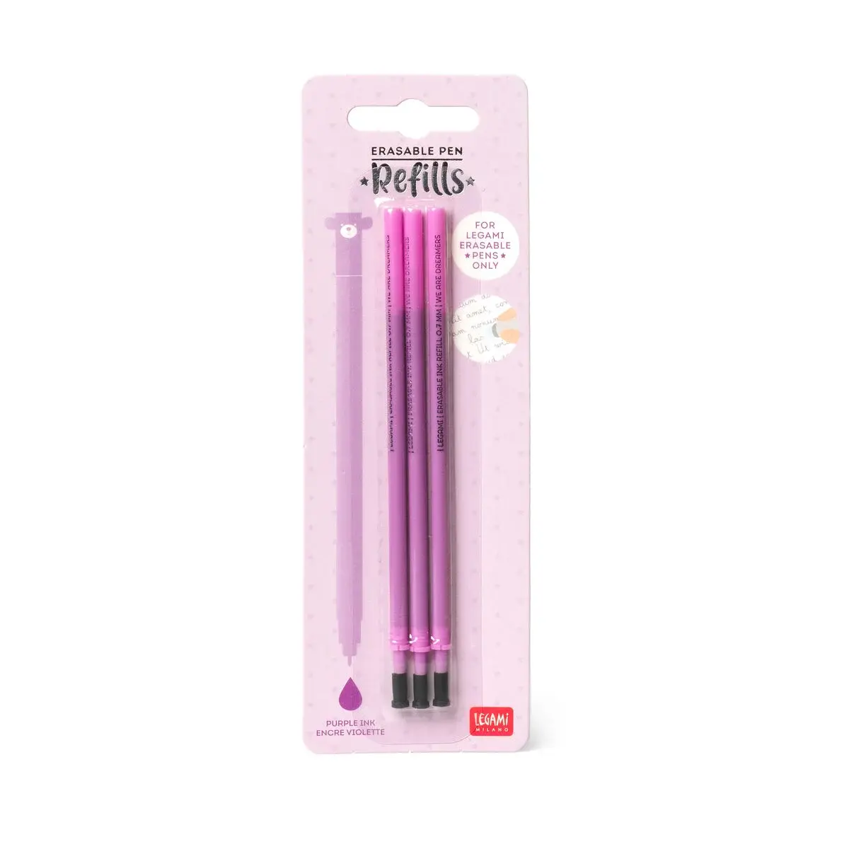 LEGAMI LEGAMI ERASABLE GEL PEN REFILLS SET OF 3 PURPLE