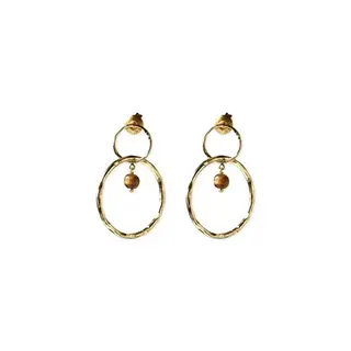 A BEAUTIFUL STORY BS DEVINE TIGER EYE EARRINGS