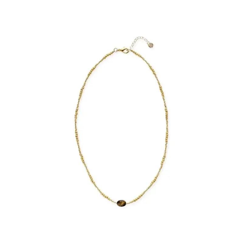 A BEAUTIFUL STORY BS CHANCE TIGER EYE NECKLACE