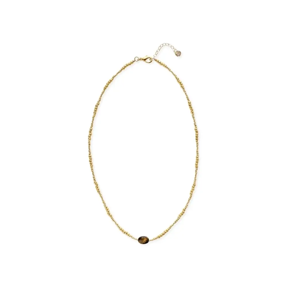 A BEAUTIFUL STORY BS CHANCE TIGER EYE NECKLACE
