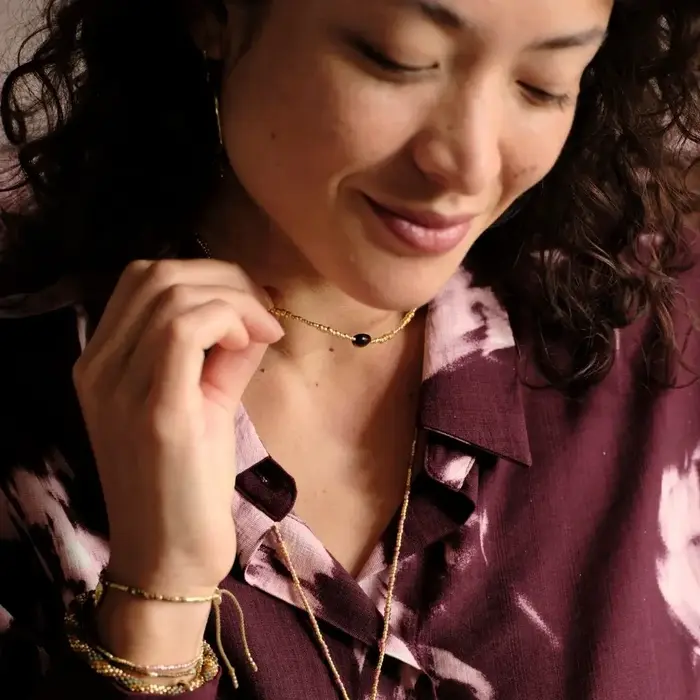 A BEAUTIFUL STORY BS CHANCE TIGER EYE NECKLACE