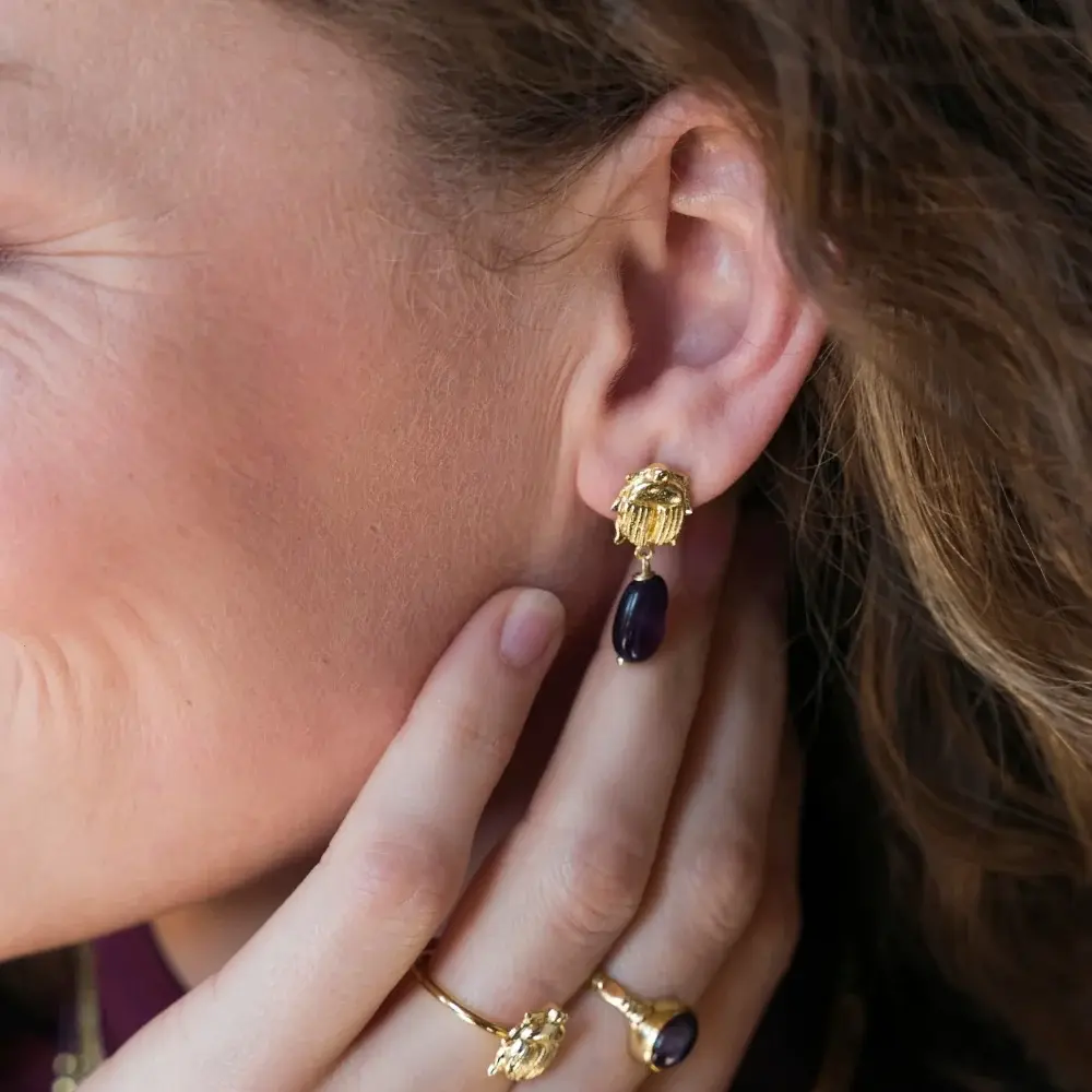 A BEAUTIFUL STORY BS HEAVENLY AMETHYST EARRINGS
